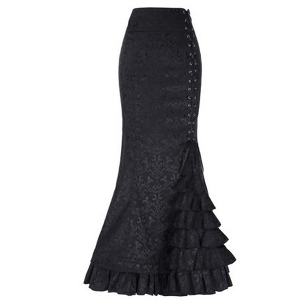 Lady Fishtail Skirt Gothic Corset Long Mermaid Steampunk Vintage Victorian US Lady Fishtail Skirt Gothic Corset Long Mermaid Steampunk Vintage Victorian US